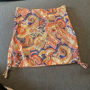Colorful Paisley Bikini Cover Up Skirt With Bikini Cover Up Tie Top Scarf